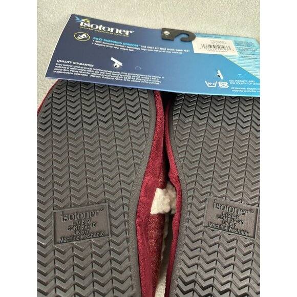 Isotoner Women's Marisol Closed Back Slippers Red Chili Pepper Size L 8/9 NWT's - Picture 6 of 8